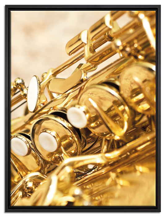 Saxophon auf Leinwandbild gerahmt Größe 80x60