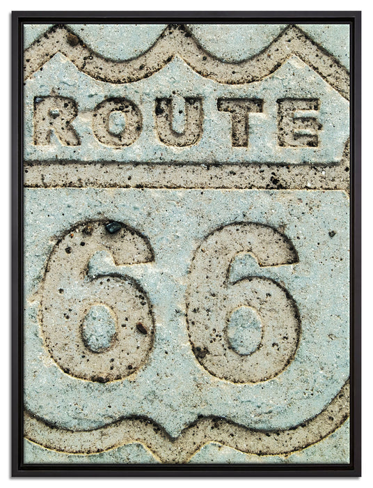 Route 66 auf Leinwandbild gerahmt Größe 80x60