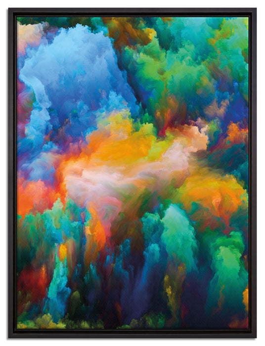 Farbflash Holi auf Leinwandbild gerahmt Größe 80x60