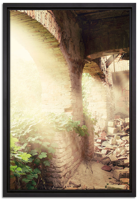 Alte Ruine auf Leinwandbild gerahmt Größe 60x40