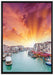 Venedig Fluss Häuser auf Leinwandbild gerahmt Größe 100x70
