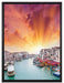 Venedig Fluss Häuser auf Leinwandbild gerahmt Größe 80x60