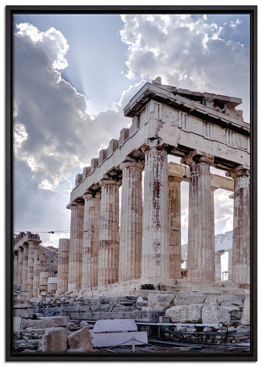 Antike Säulen Griechenland auf Leinwandbild gerahmt Größe 100x70