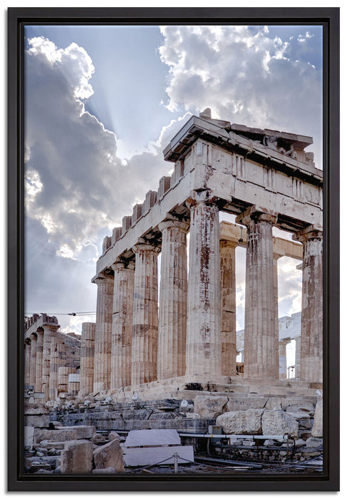 Antike Säulen Griechenland auf Leinwandbild gerahmt Größe 60x40