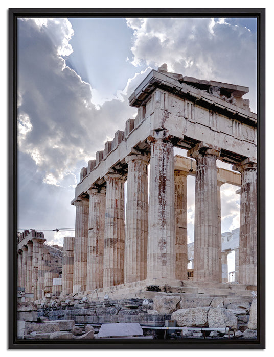 Antike Säulen Griechenland auf Leinwandbild gerahmt Größe 80x60