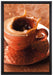 Kaffee spritzt aus Tasse auf Leinwandbild gerahmt Größe 60x40