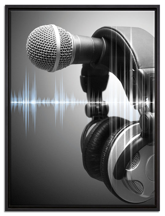 Mikrofon auf Leinwandbild gerahmt Größe 80x60