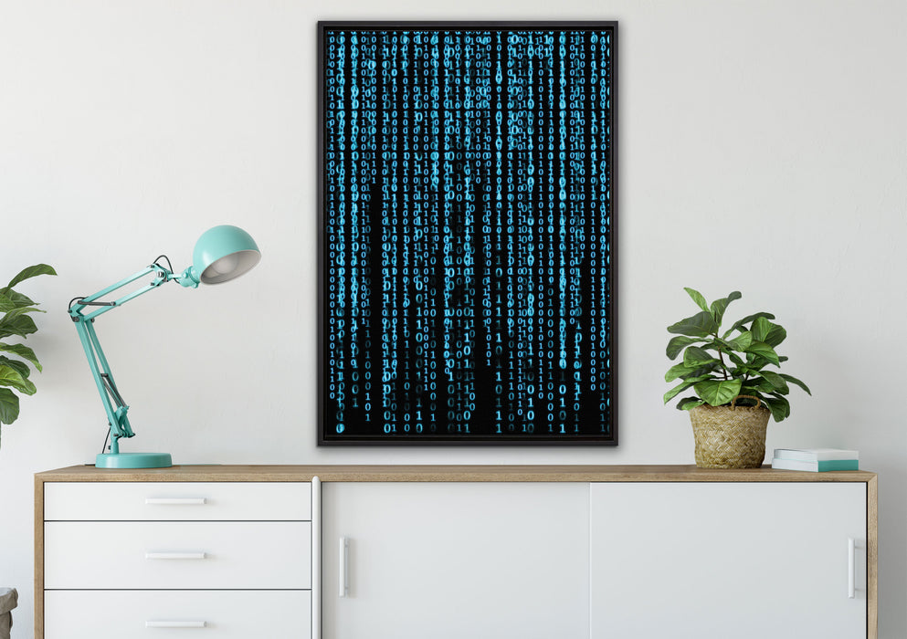 Matrix auf Leinwandbild gerahmt verschiedene Größen im Wohnzimmer