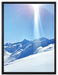 Schnee Berge auf Leinwandbild gerahmt Größe 80x60