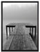 Steg am See Nebel auf Leinwandbild gerahmt Größe 80x60