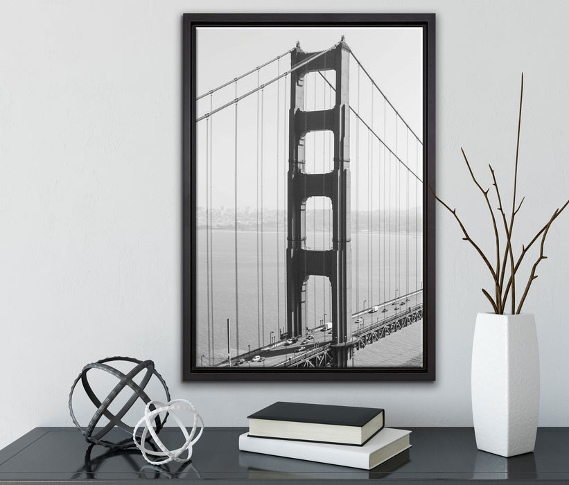 Golden Gate Bridge San Francisco auf Leinwandbild gerahmt mit Kirschblüten