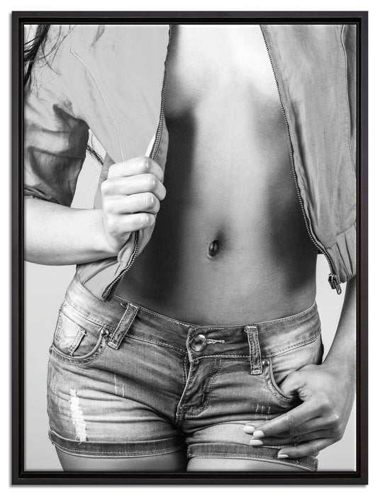 Sexy Woman auf Leinwandbild gerahmt Größe 80x60