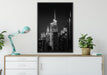 New York von oben schwarz weiß auf Leinwandbild gerahmt verschiedene Größen im Wohnzimmer