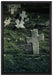 Friedhof schwarz weiß auf Leinwandbild gerahmt Größe 60x40