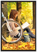 Teenager Girl with Bike auf Leinwandbild gerahmt Größe 100x70