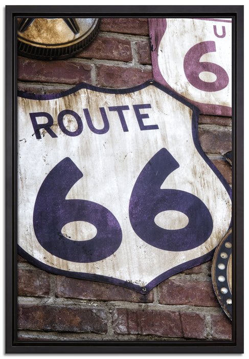 Route 66 auf Leinwandbild gerahmt Größe 60x40