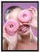 Lustige Donuts auf Leinwandbild gerahmt Größe 80x60