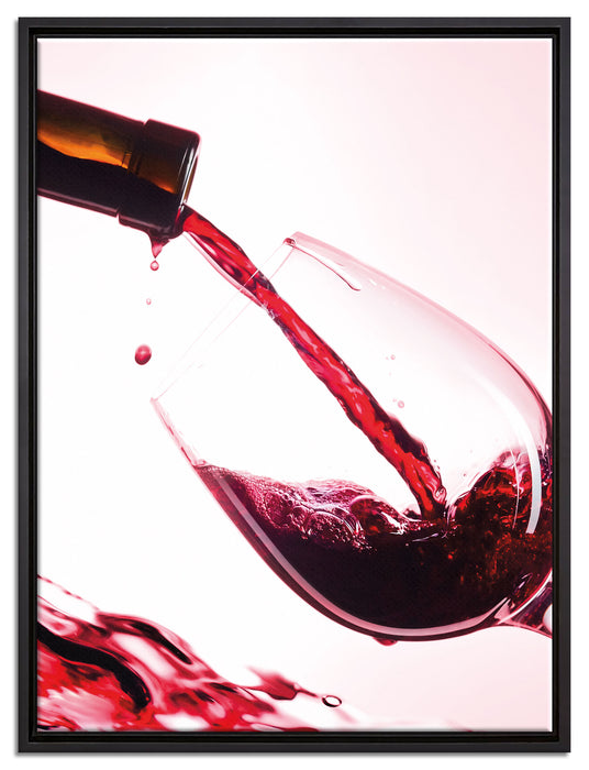 Wein auf Leinwandbild gerahmt Größe 80x60