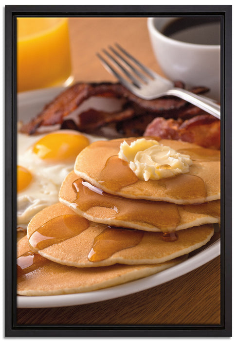 Frühstück auf Leinwandbild gerahmt Größe 60x40