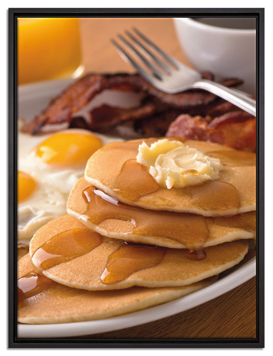 Frühstück auf Leinwandbild gerahmt Größe 80x60