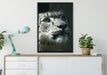 Leopard auf Leinwandbild gerahmt verschiedene Größen im Wohnzimmer