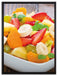 Obstsalat auf Leinwandbild gerahmt Größe 80x60