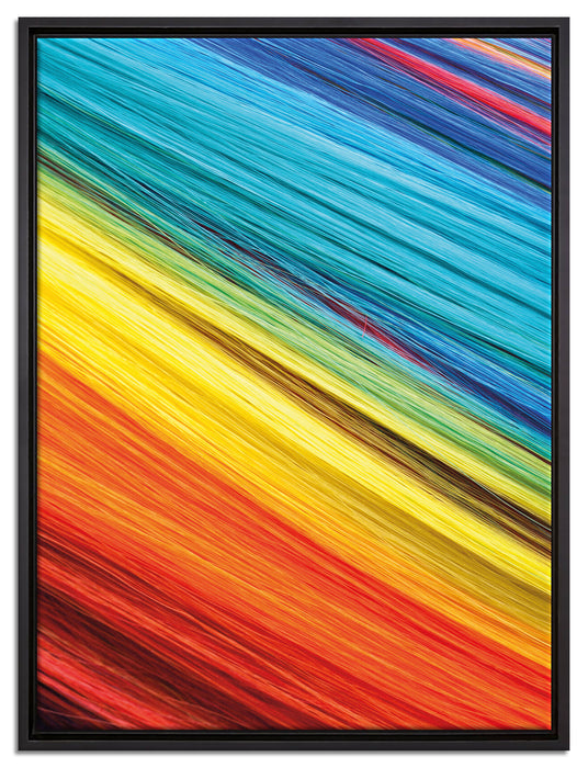 Bunte Streifen auf Leinwandbild gerahmt Größe 80x60