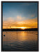 Schwäne im Sonnenuntergang auf Leinwandbild gerahmt Größe 80x60