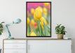 Gelbe Tulpen im Frühling auf Leinwandbild gerahmt verschiedene Größen im Wohnzimmer