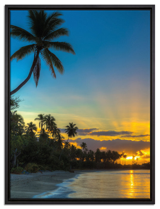 Palmen am Strand auf Leinwandbild gerahmt Größe 80x60