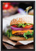 Burger und Pommes auf Leinwandbild gerahmt Größe 60x40