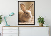 Süßes Kaninchen auf Leinwandbild gerahmt verschiedene Größen im Wohnzimmer