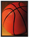 Basketball schwarzer Hintergrund auf Leinwandbild gerahmt Größe 80x60