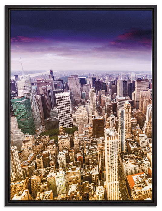 Skyline New York auf Leinwandbild gerahmt Größe 80x60