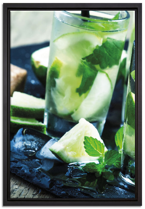 Caipirinha auf Leinwandbild gerahmt Größe 60x40