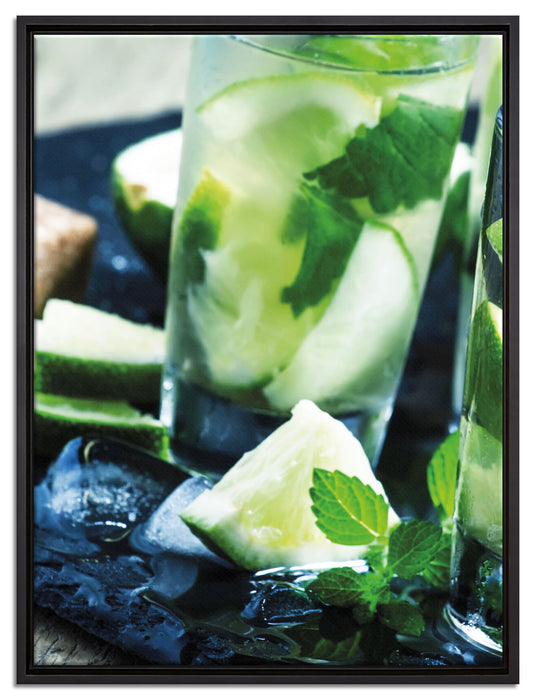 Caipirinha auf Leinwandbild gerahmt Größe 80x60