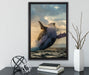 Buckelwale Kanada auf Leinwandbild gerahmt mit Kirschblüten