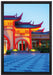 chinesischer Tempel auf Leinwandbild gerahmt Größe 60x40