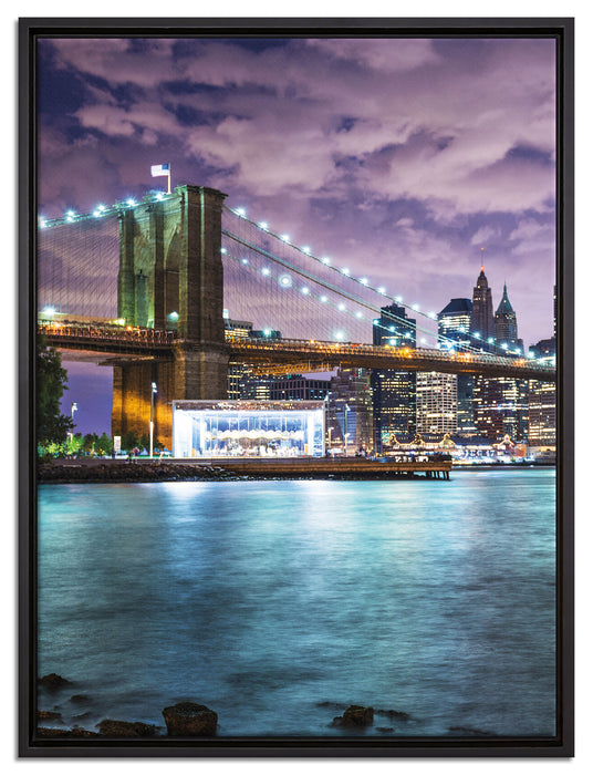 Skyline New York auf Leinwandbild gerahmt Größe 80x60