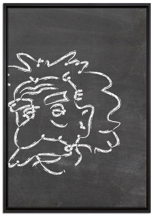 Albert Einstein auf Leinwandbild gerahmt Größe 100x70