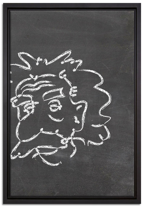 Albert Einstein auf Leinwandbild gerahmt Größe 60x40