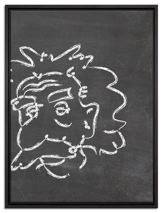 Albert Einstein auf Leinwandbild gerahmt Größe 80x60