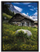 Wunderschöne Berghütte auf Leinwandbild gerahmt Größe 80x60