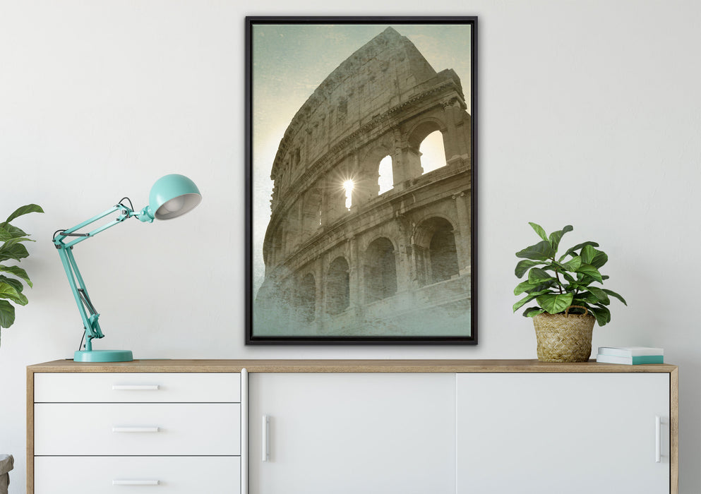 Kolosseum Rom auf Leinwandbild gerahmt verschiedene Größen im Wohnzimmer