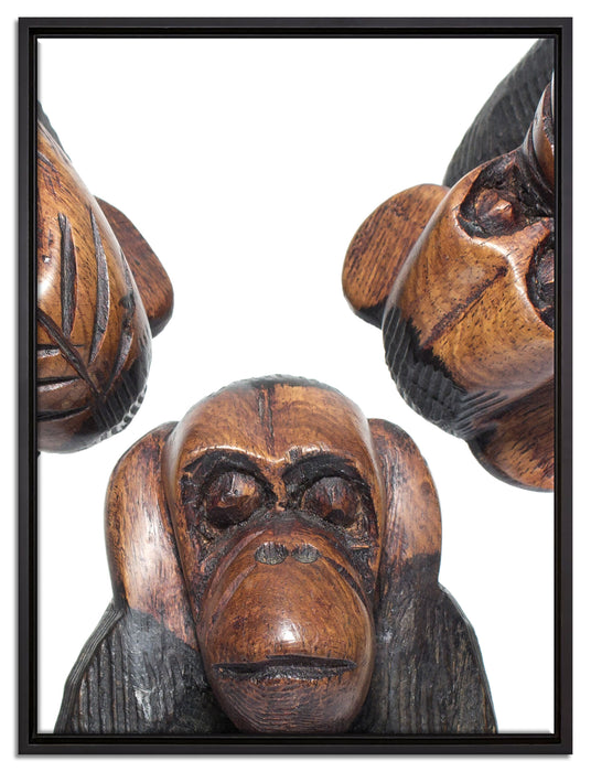 Nichts hören/sehen/sagen auf Leinwandbild gerahmt Größe 80x60