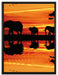 Afrika Elefant in Sonnenschein auf Leinwandbild gerahmt Größe 80x60