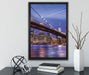New York Brooklyn Bridge auf Leinwandbild gerahmt mit Kirschblüten