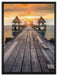Bootssteg im Sonnenuntergang auf Leinwandbild gerahmt Größe 80x60