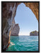 Felstor im Meer auf Leinwandbild gerahmt Größe 80x60