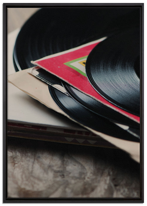 Mixtape Schallplatte DJ auf Leinwandbild gerahmt Größe 100x70